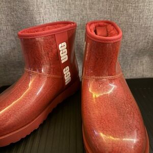 UGG Red Mini Rain Boots size 7